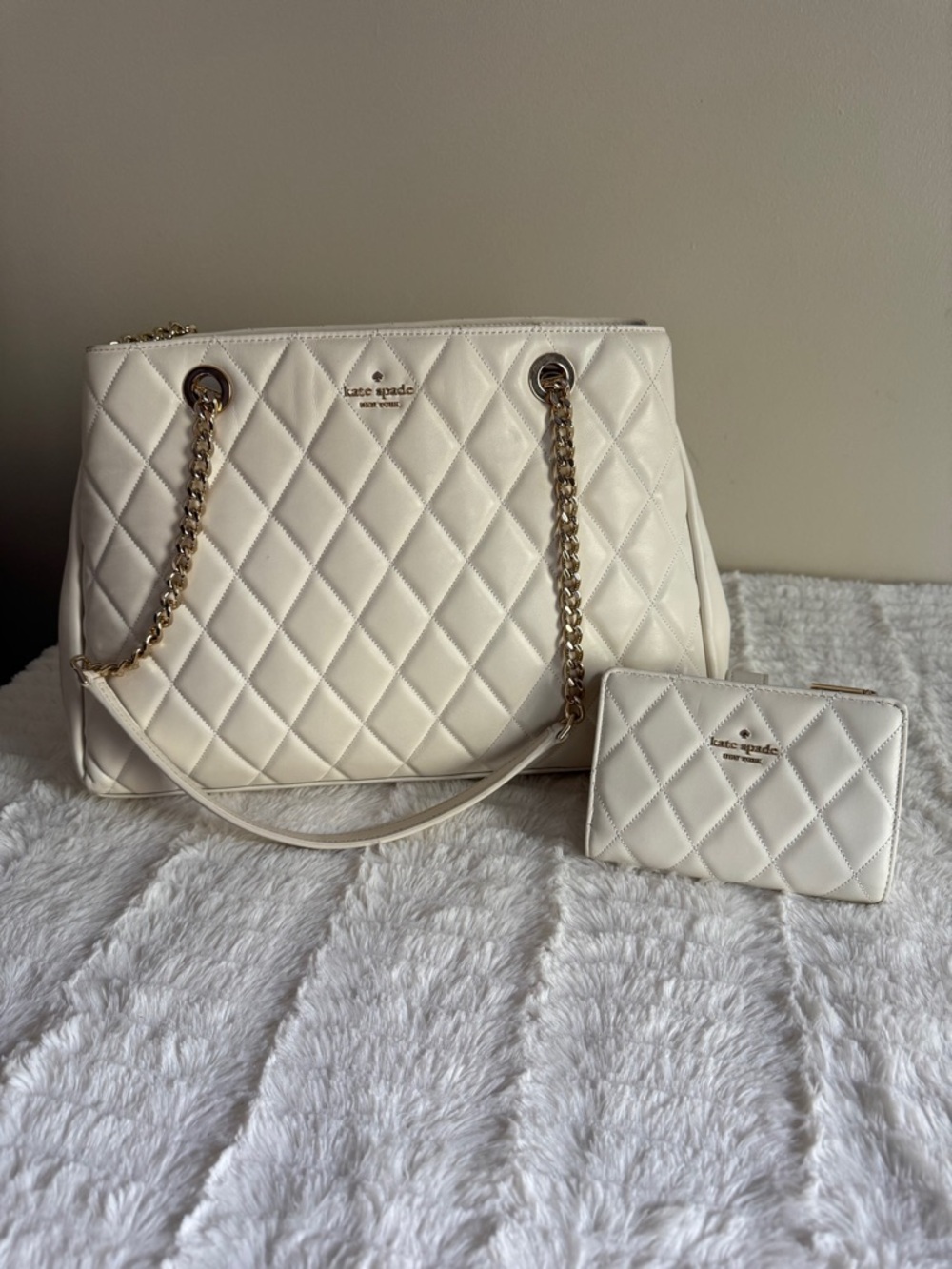 ✨Kate Spade Quilted Leather Tote & Matching Wallet Set ✨